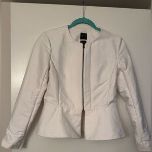 Armani Exchange White Peplum Blazer Jacket Sz M